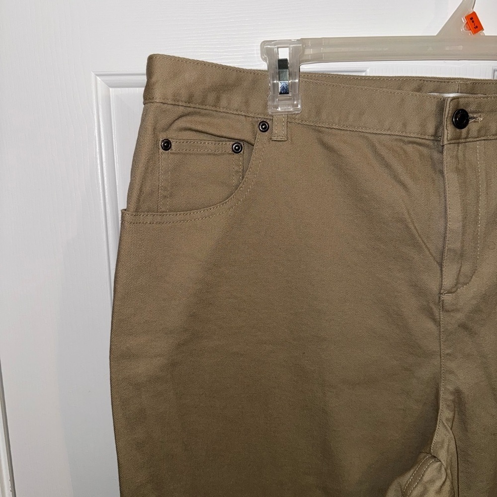 CI Banks Plus High Rise Denim Tan Khaki Pants Wide Leg Jeans Size 20W - Picture 3 of 7